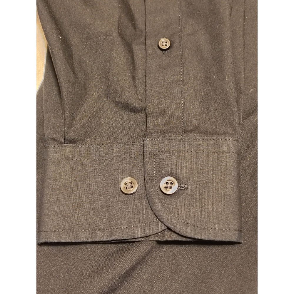 Stafford Performance Men Black Dress Shirt Big 19 34-35 The Super Shirt Cotton S - Picture 2 of 9